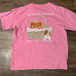 Southern Couture Pink Graphic Tee - Love Is A Four Legged Word